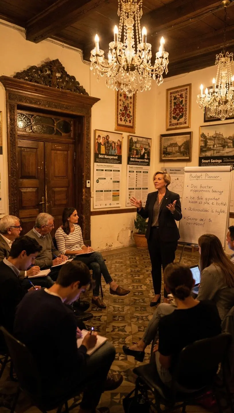 Workshop meghívó szórólap egy asztalon, rajta a következő esemény időpontja és helyszíne.